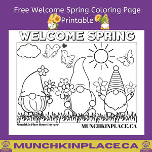 Welcome Spring Free Coloring Page Printable
