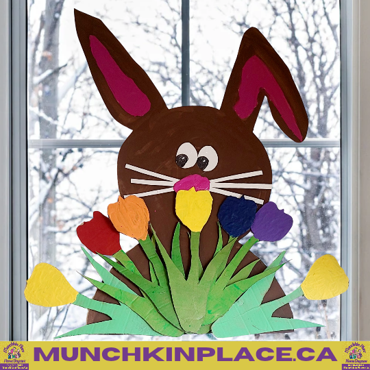 Spring Bunny and Tulips Painting Idea
