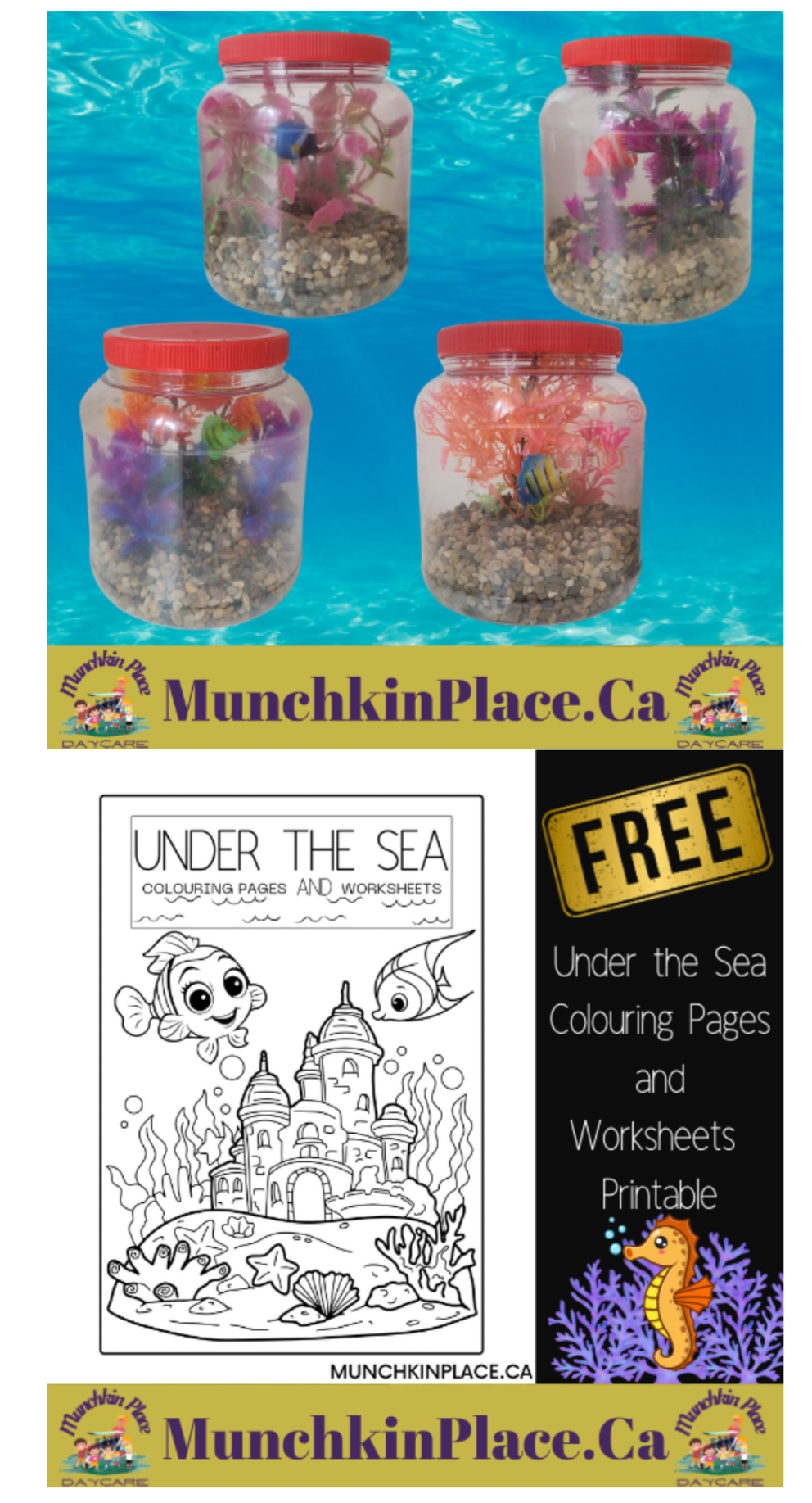 Waterless Fish Bowl and Free Under the Sea Worksheet Printable Pack