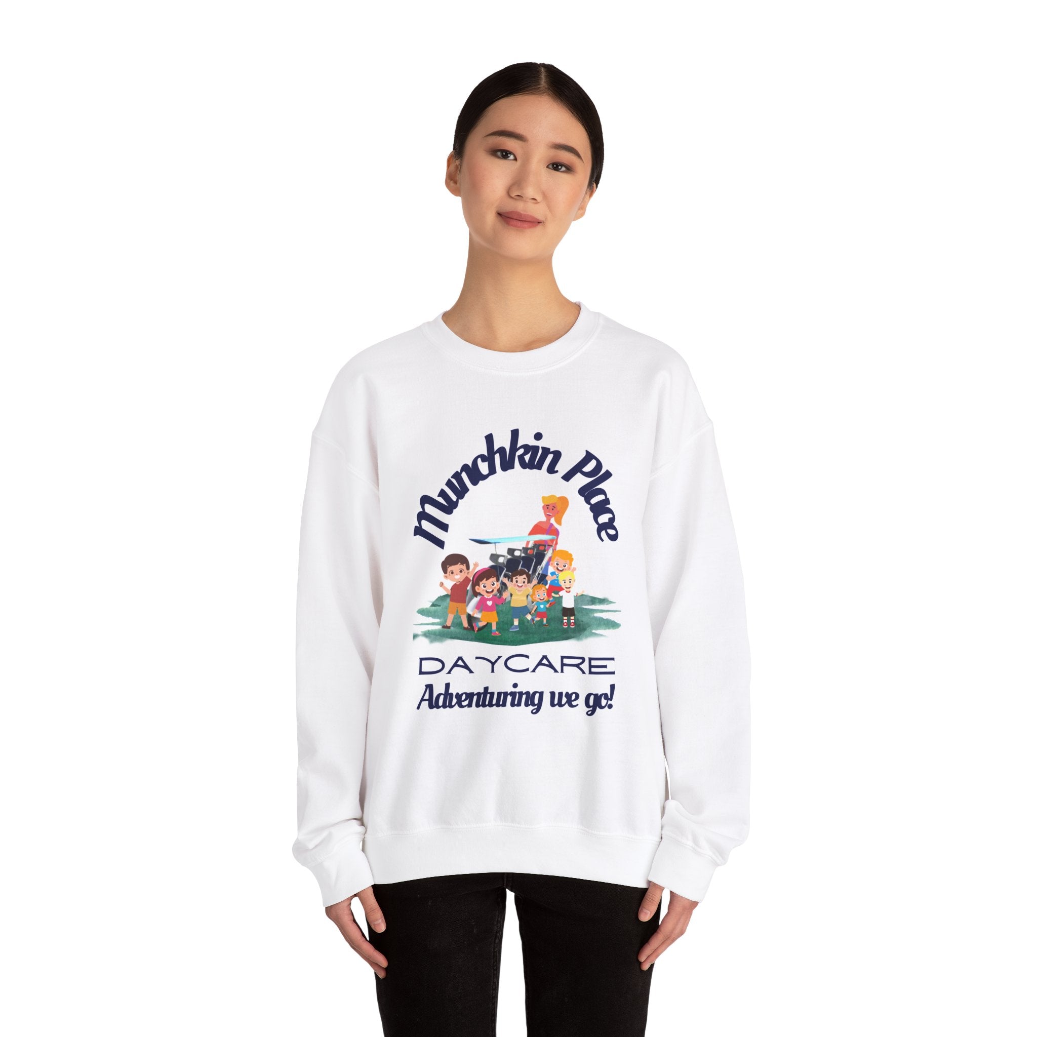 Adventuring We Go Munchkin Place Employee Unisex Heavy Blend™ Crewneck Sweatshirt