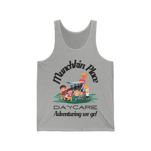 Adventuring We Go! Munchkin Place Daycare Unisex Jersey Tank