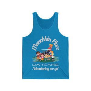 Adventuring We Go! Munchkin Place Daycare Unisex Jersey Tank