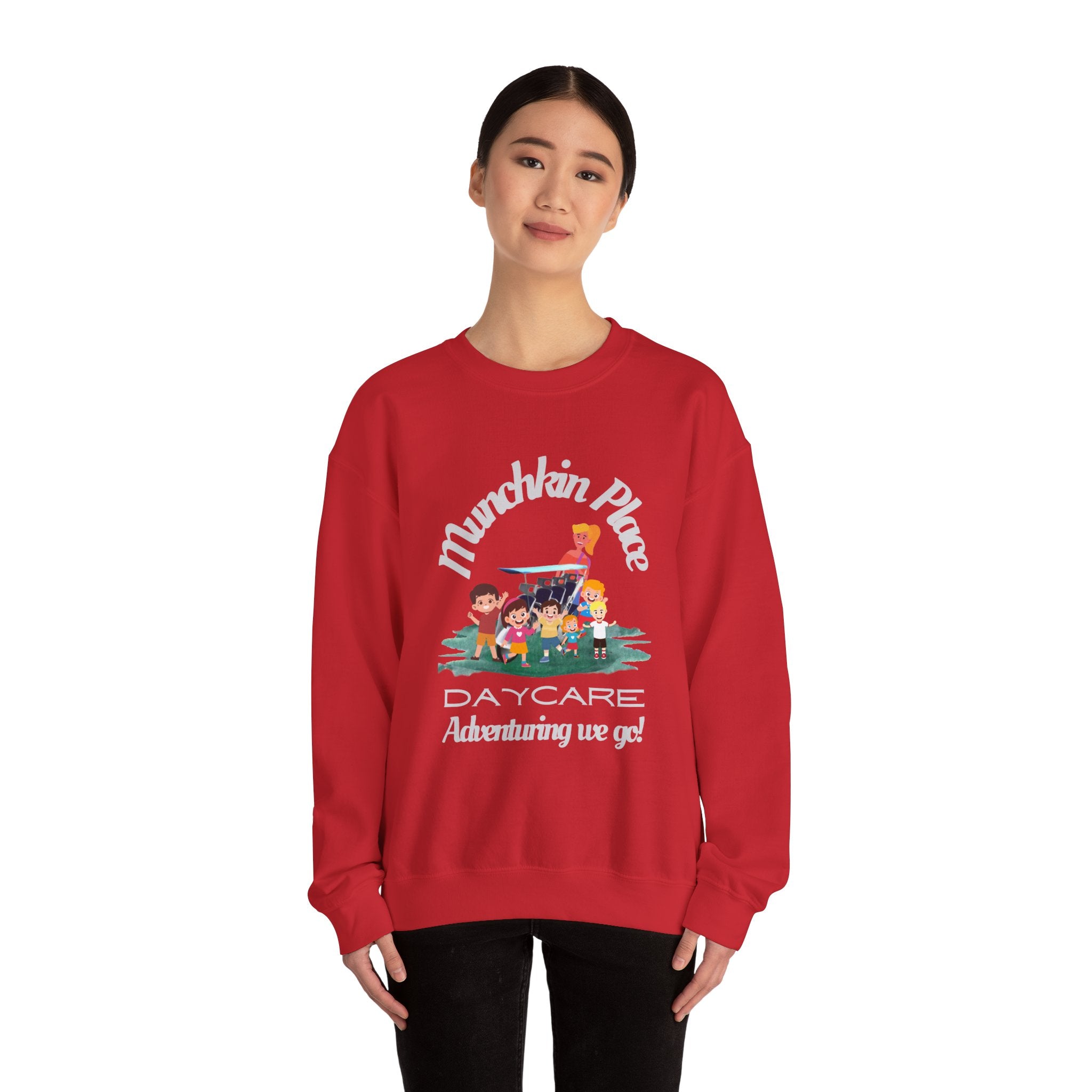 Adventuring We Go Munchkin Place Employee Unisex Heavy Blend™ Crewneck Sweatshirt