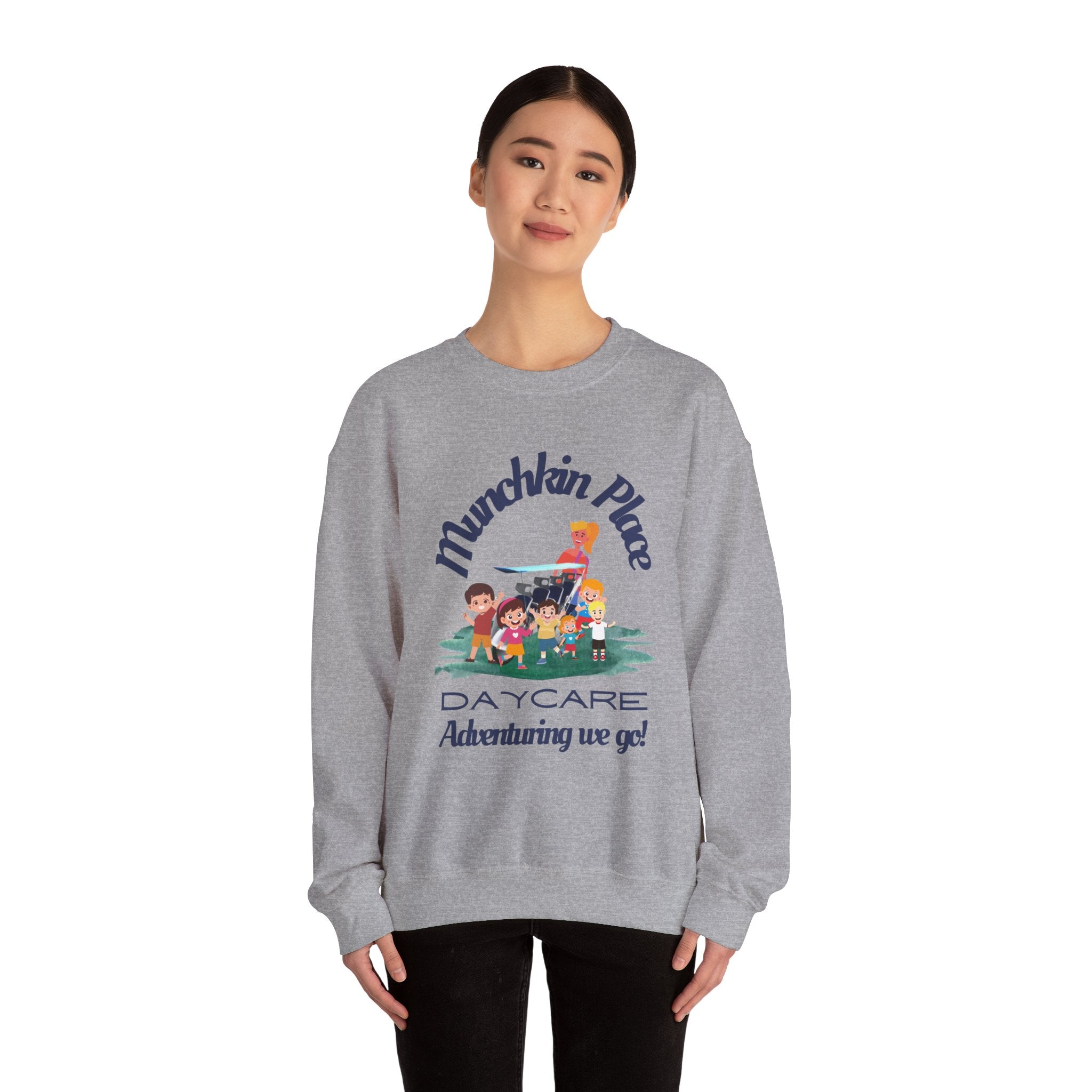 Adventuring We Go Munchkin Place Employee Unisex Heavy Blend™ Crewneck Sweatshirt