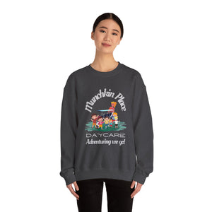 Adventuring We Go Munchkin Place Employee Unisex Heavy Blend™ Crewneck Sweatshirt