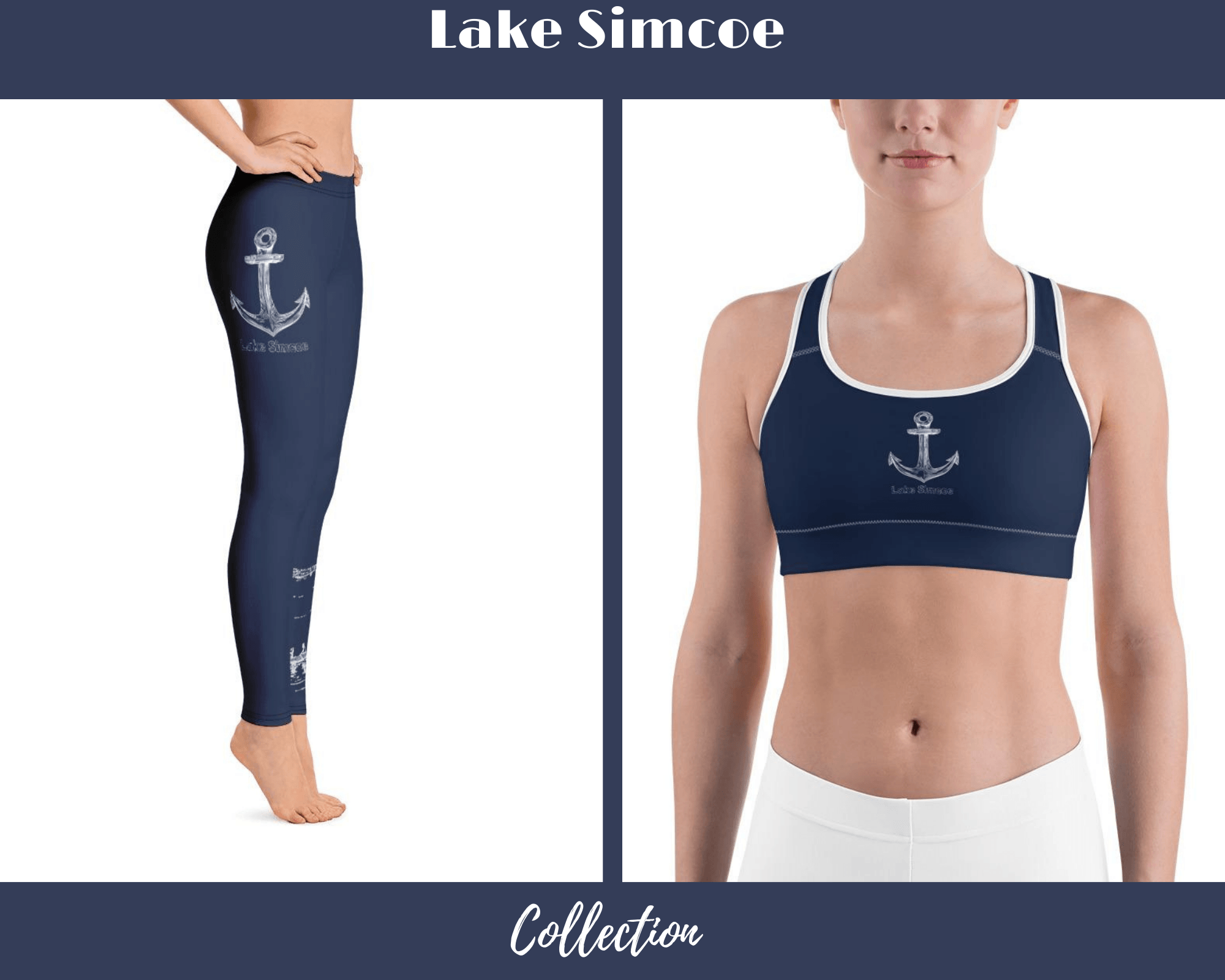 Lake Simcoe Anchor Navy Leggings - Munchkin Place Shop 