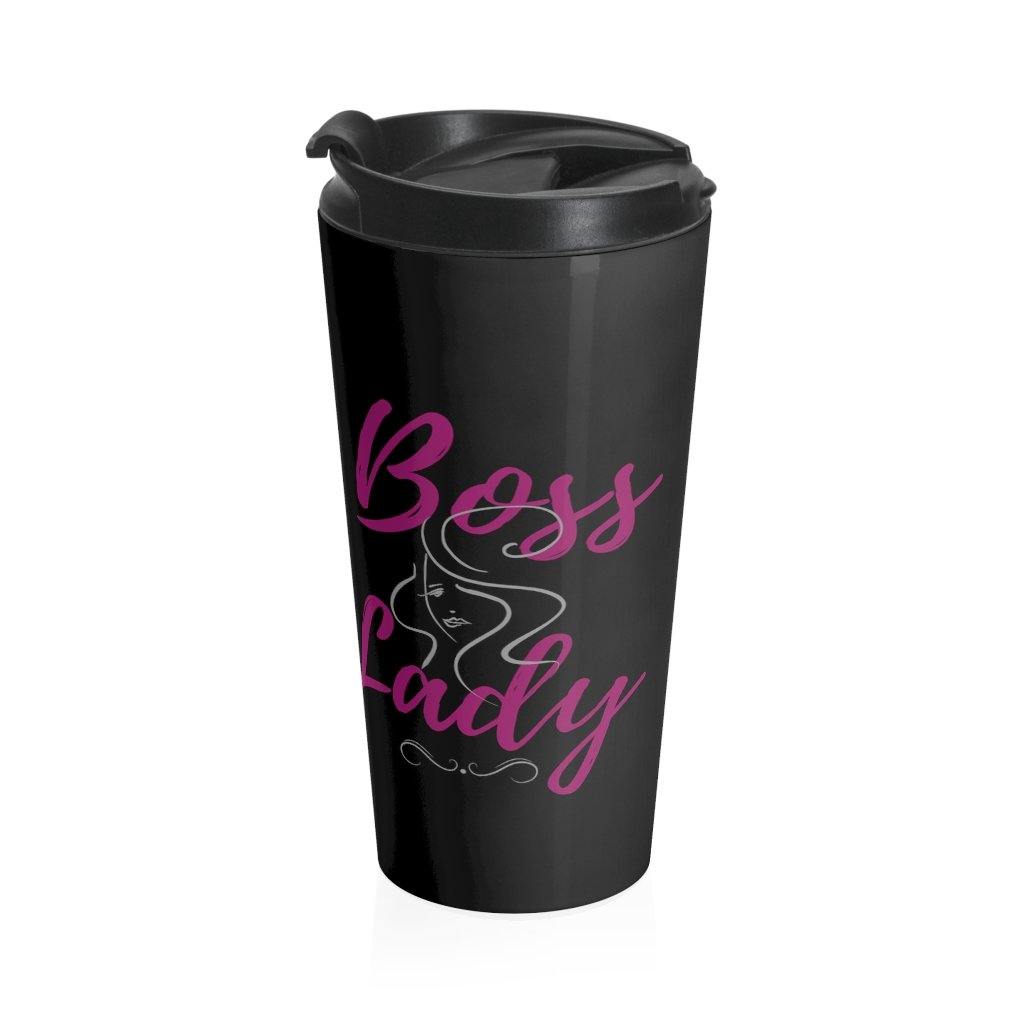 Boss Lady Stainless Steel Travel Mug Blk - Munchkin Place Shop 