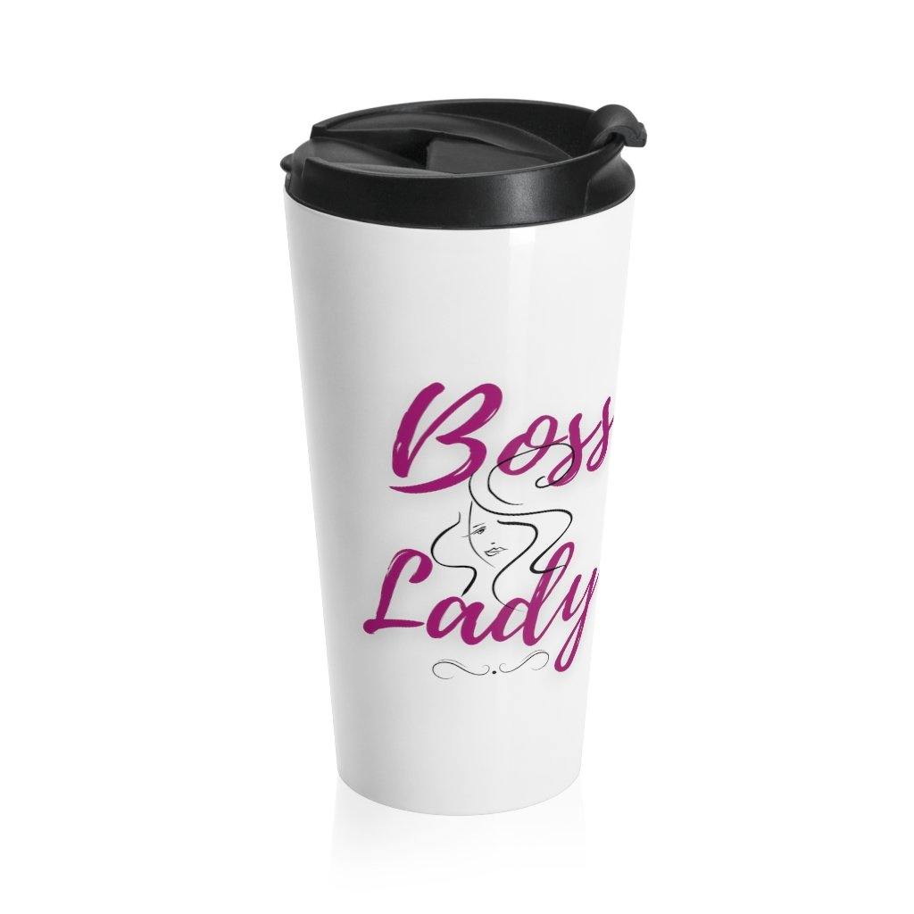 Boss Lady Stainless Steel Travel Mug Wht - Munchkin Place Shop 