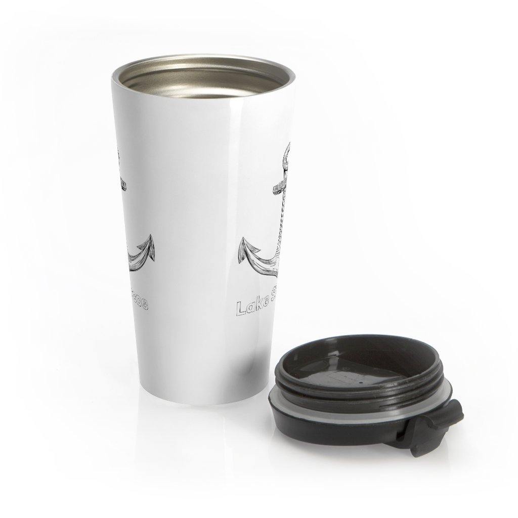 Lake Simcoe Stainless Steel Travel Mug Black and White - Munchkin Place Shop 