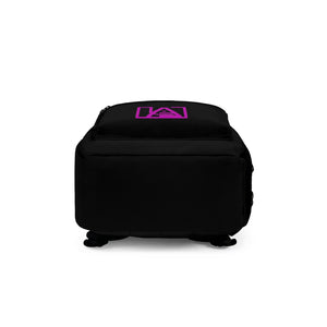 ICONIC Black Backpack Bag in Hot Pink