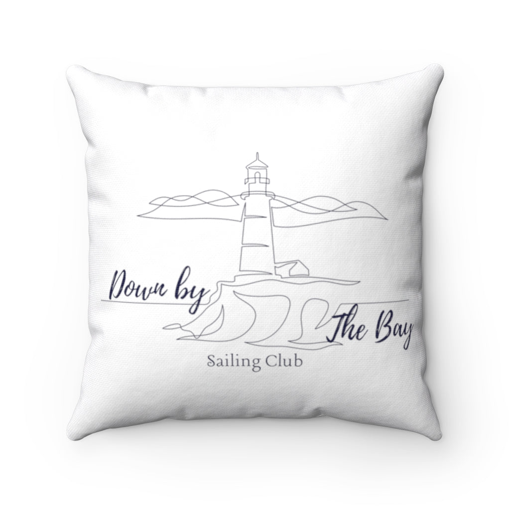 Down By The Bay Sailing Club Square Pillow in White