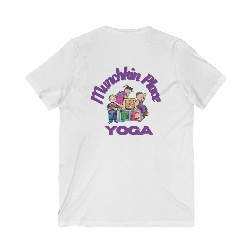 Munchkin Place Yoga Unisex Jersey Short Sleeve V-Neck Tee