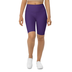 ICONIC Purple Biker Shorts in Gold