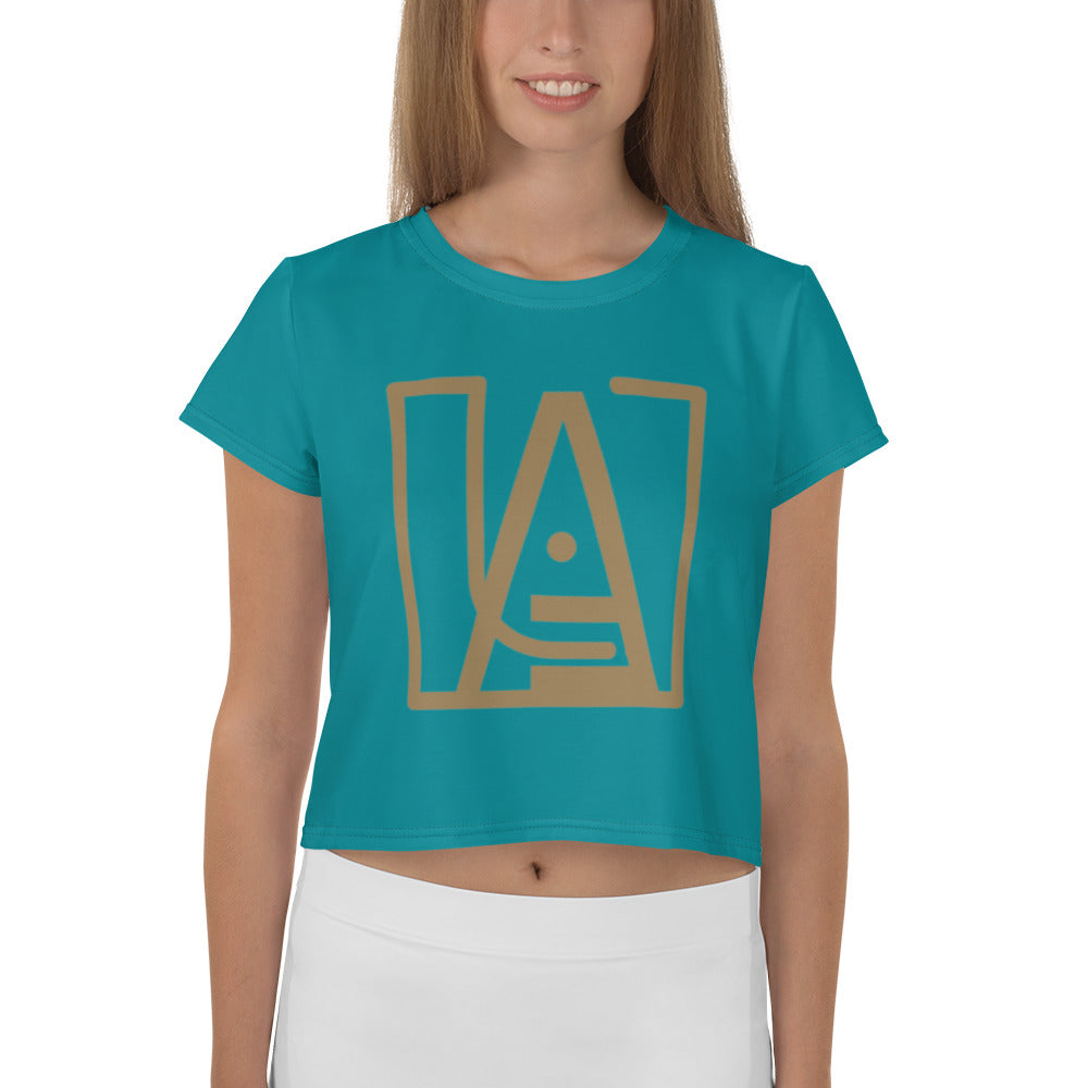 ICONIC Crop Tee in Eastern Blue