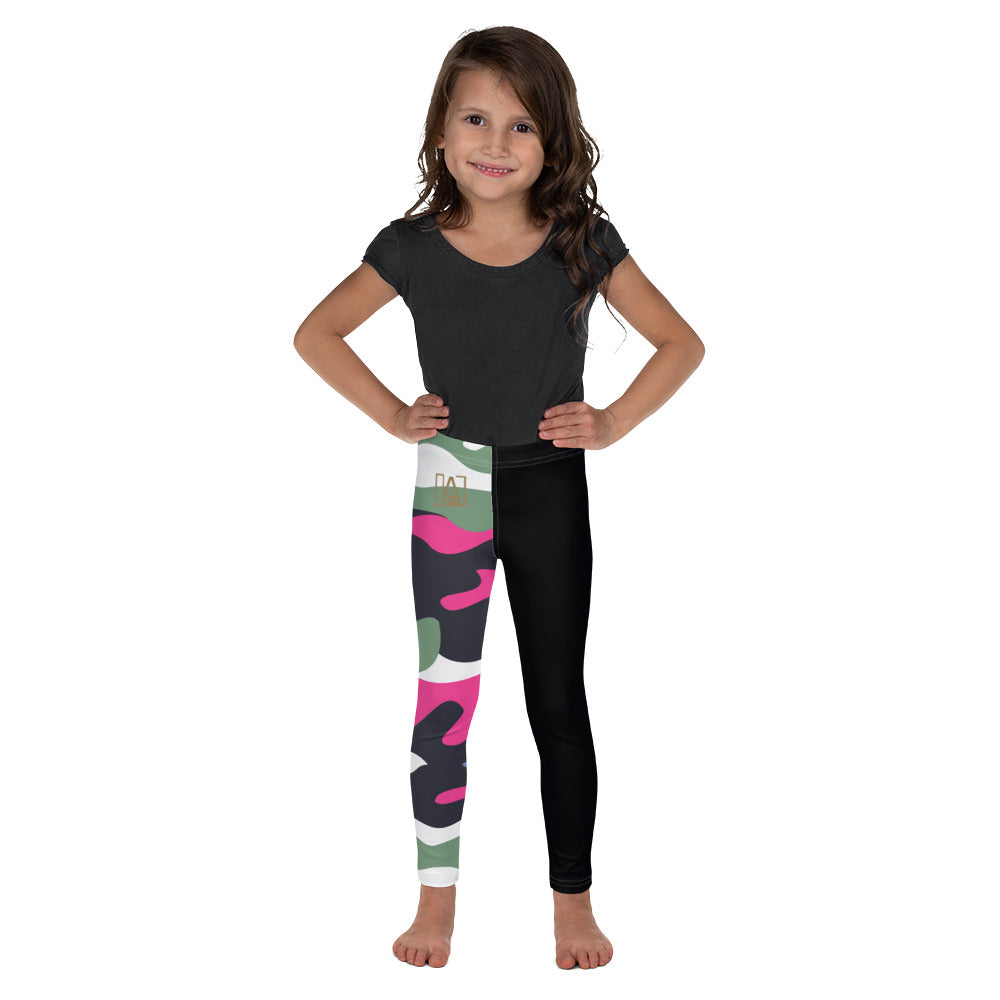 ICONIC Pink and Green Camo Kid's Leggings