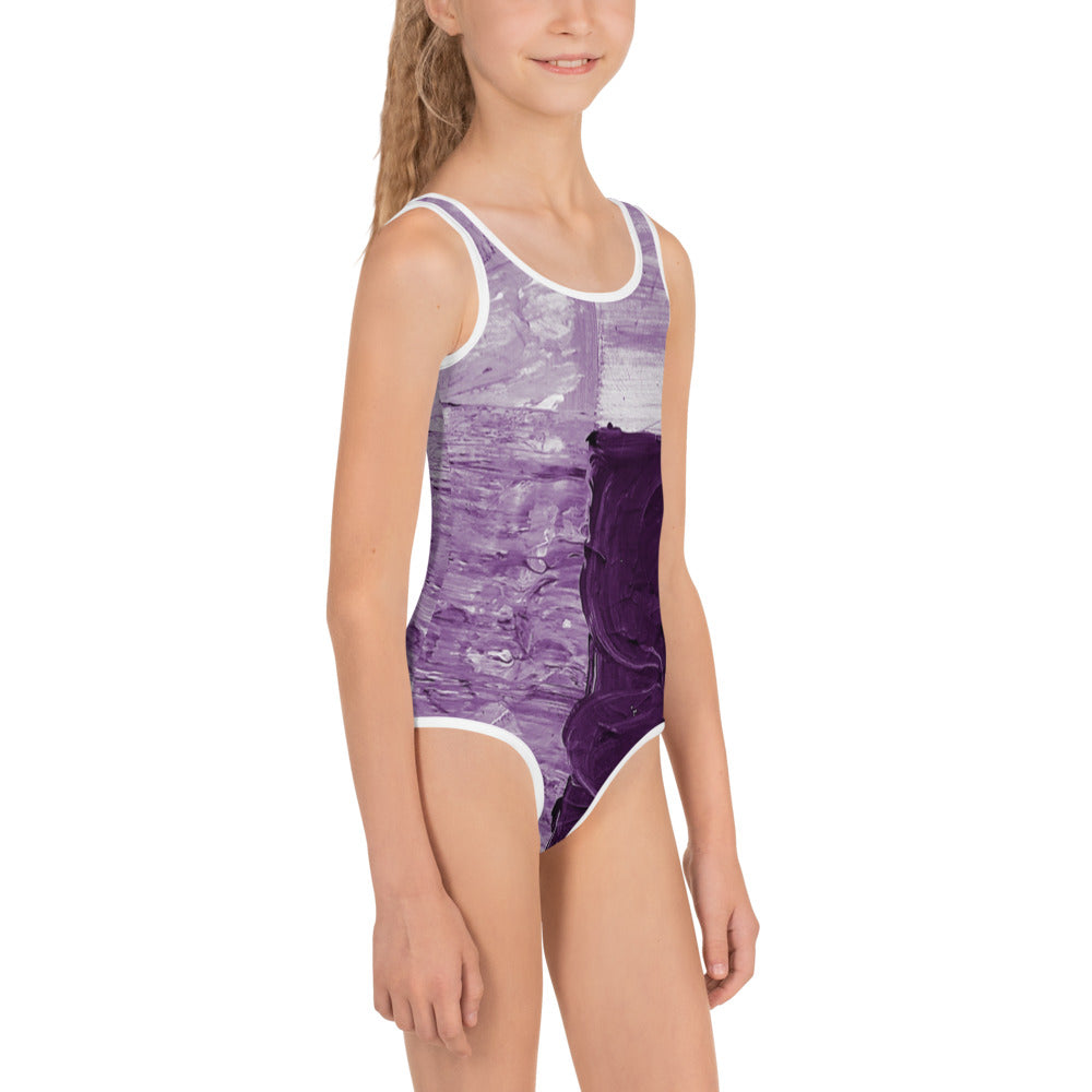 Water Sky Wind Kids Swimsuit in Purple
