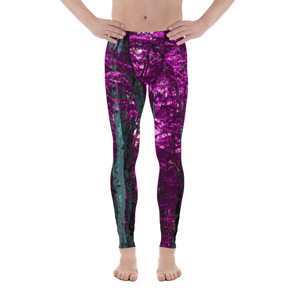 Into the Woods Men's Leggings Fairy Forest Pink