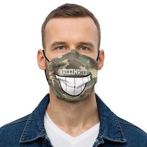 Vaccinated Green Camo Premium face mask - Munchkin Place Shop 