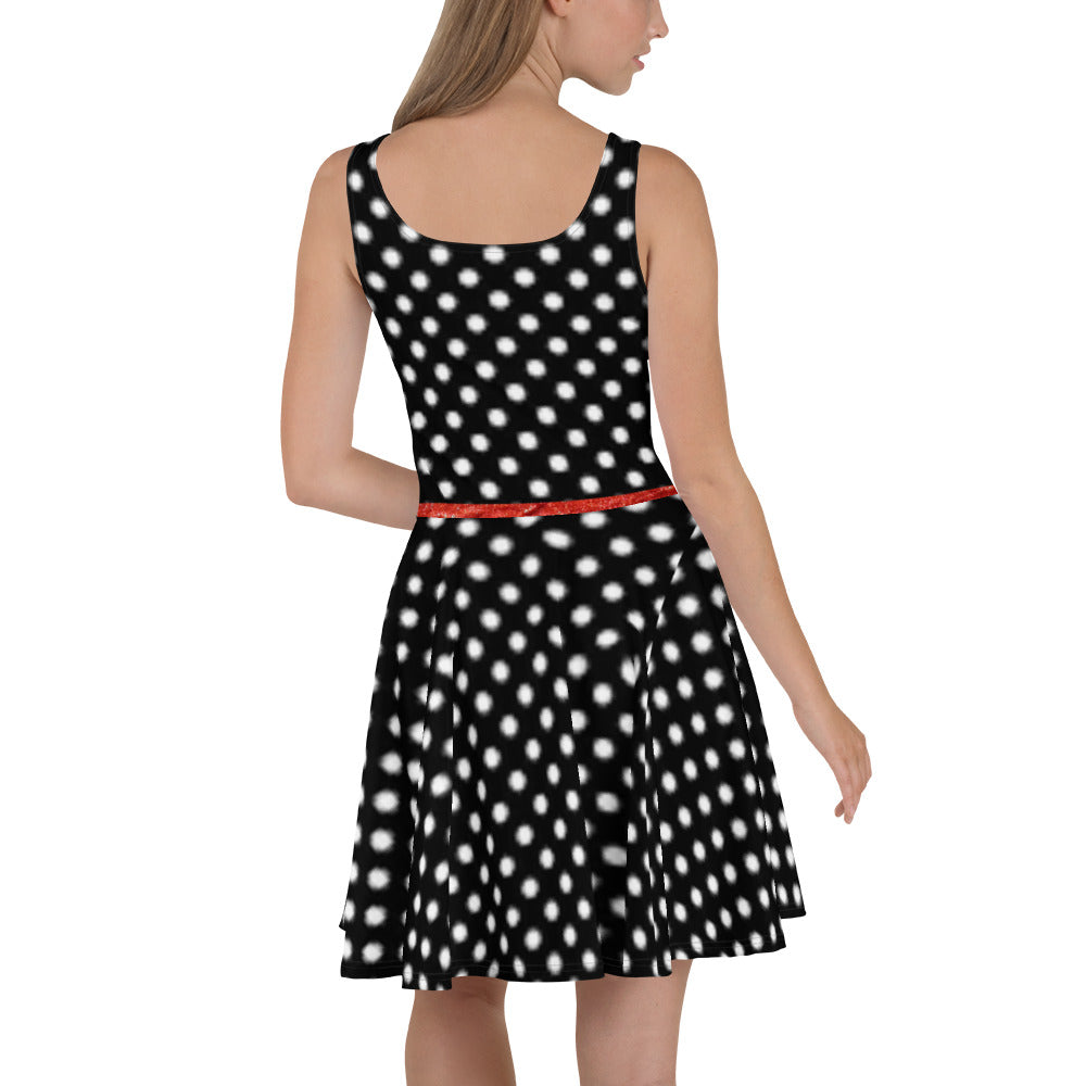 Polka Dot Black and White Skater Dress