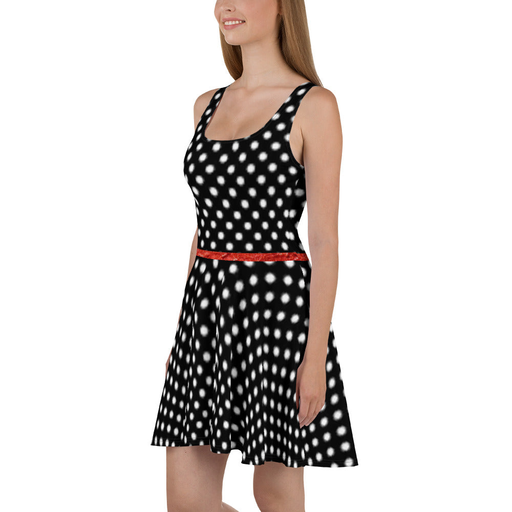 Polka Dot Black and White Skater Dress