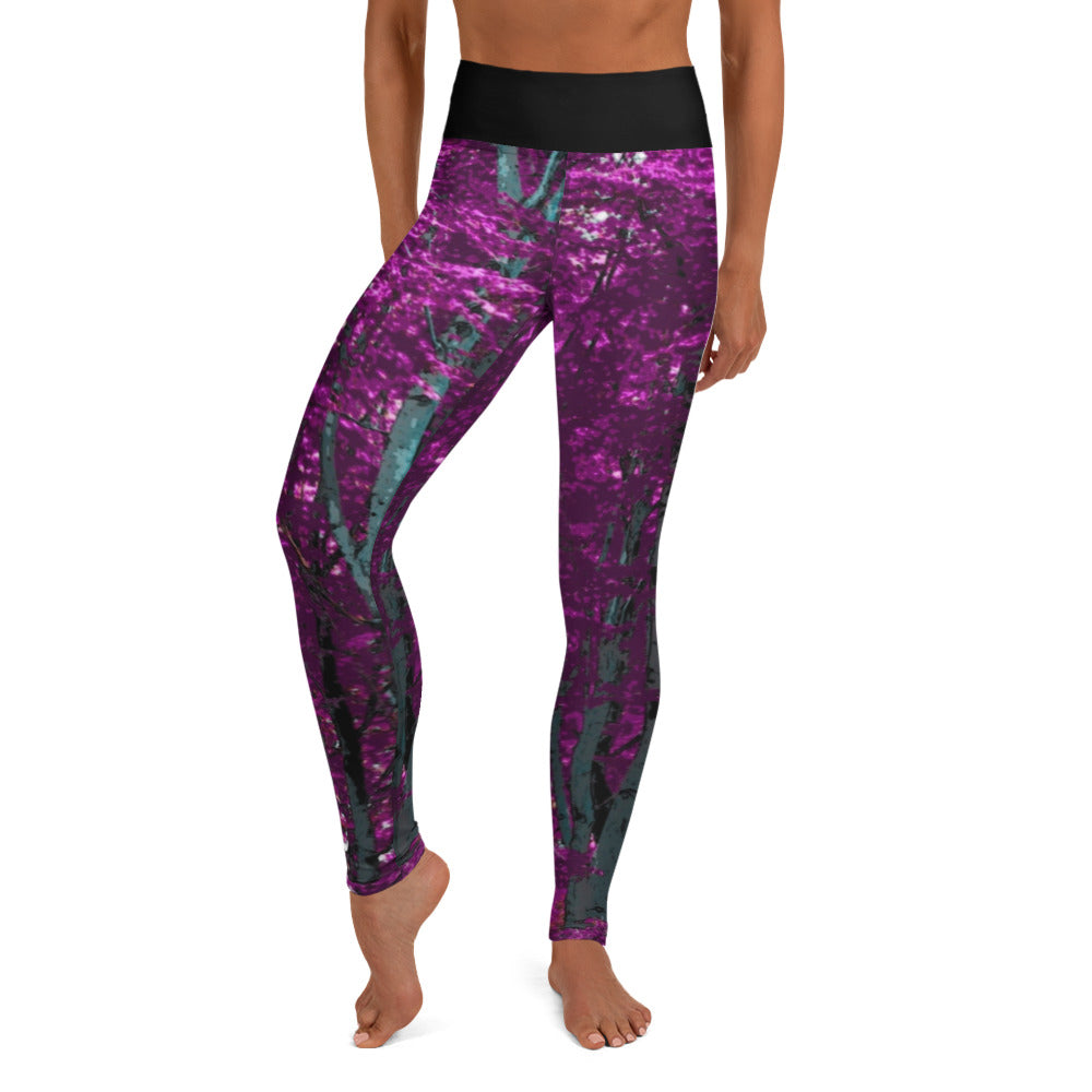 Into the Woods Yoga Leggings in Fairy Forest Pink