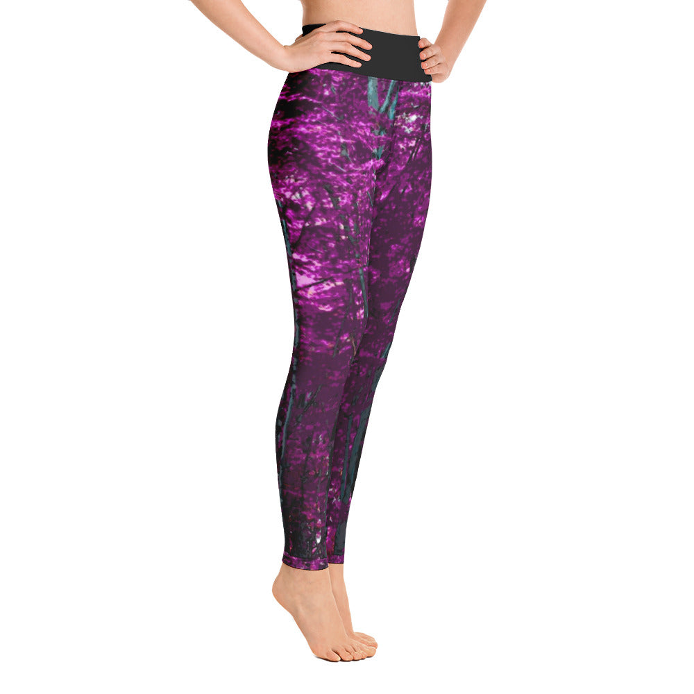Into the Woods Yoga Leggings in Fairy Forest Pink