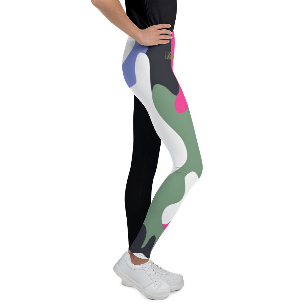 ICONIC Pink and Green Camo Youth Leggings