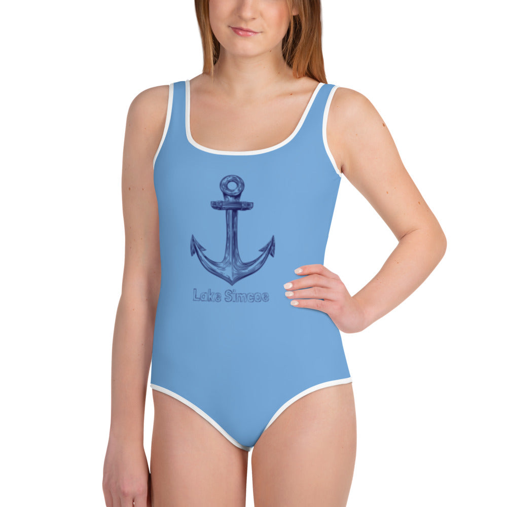 Lake Simcoe Youth Swimsuit in Baby Blue
