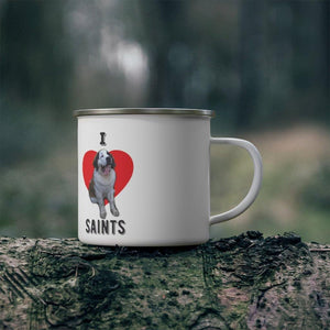 I Love Saints Enamel Camping Mug - Munchkin Place Shop 