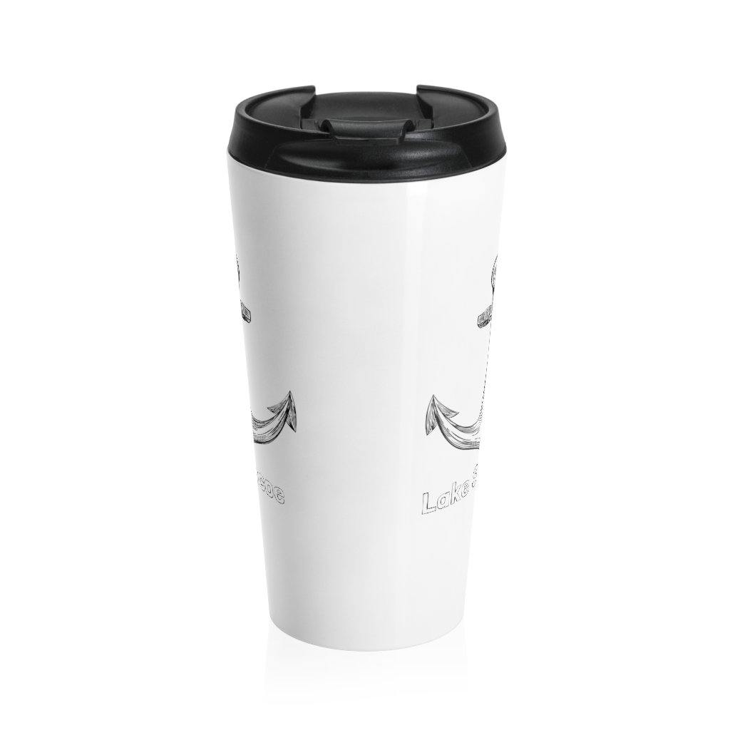 Lake Simcoe Stainless Steel Travel Mug Black and White - Munchkin Place Shop 