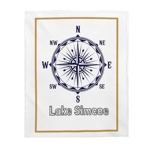 Lake Simcoe White Velveteen Plush Blanket©™ - Munchkin Place Shop 