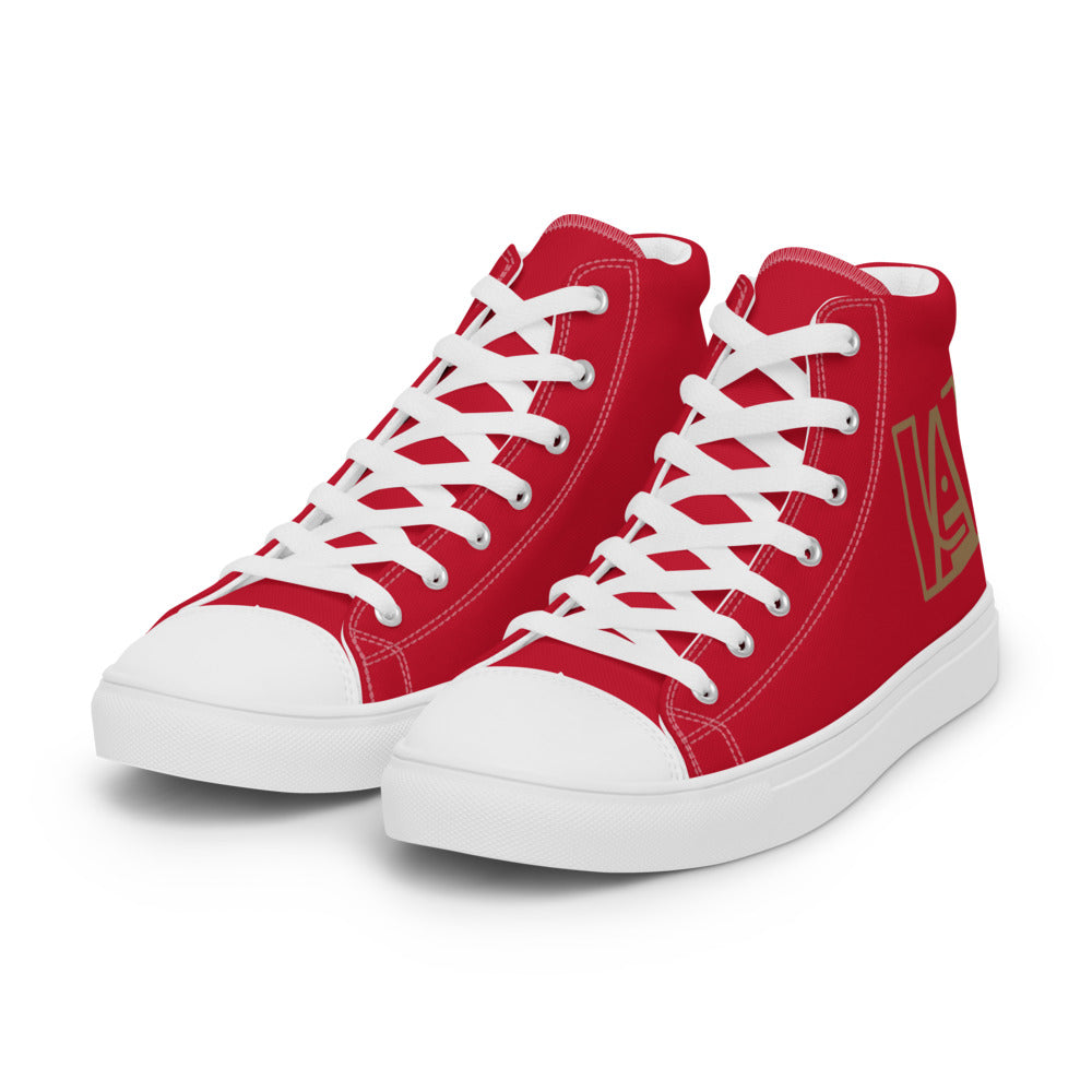 ICONIC Women’s high top canvas shoes in Red